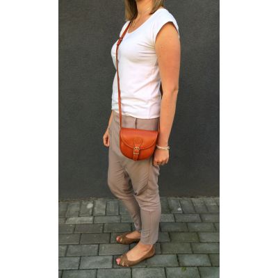 Pelle - Włoska brązowa skórzana listonoszka
