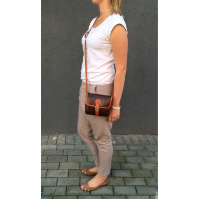 Pelle - Włoska ciemno brązowa skórzana listonoszka