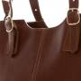 Włoska brązowa A4 klasyczna skórzana torebka shopper bag