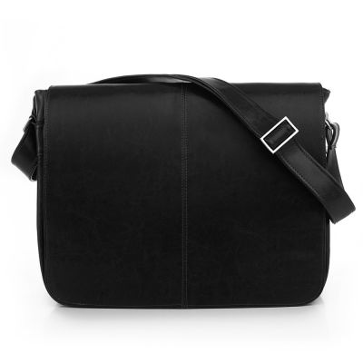 CZARNA skórzana XL torba na laptopa dokumenty A4 SKÓRA NATURALNA unisex