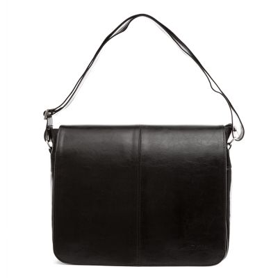 CZARNA skórzana XL torba na laptopa dokumenty A4 SKÓRA NATURALNA unisex