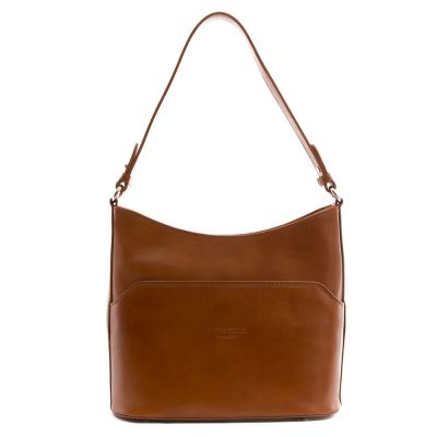 -20% VERA PELLE włoska klasyczna camel ruda skórzana torebka SKÓRA NATURALNA
