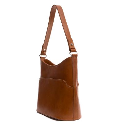 -20% VERA PELLE włoska klasyczna camel ruda skórzana torebka SKÓRA NATURALNA