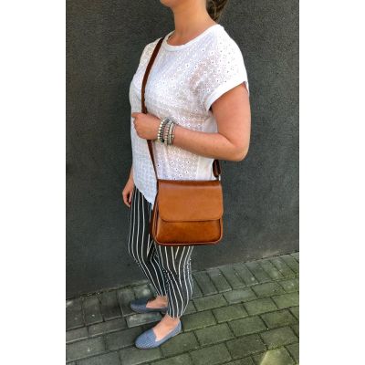 Polska czerwona klasyczna skórzana torebka SKÓRA NATURALNA