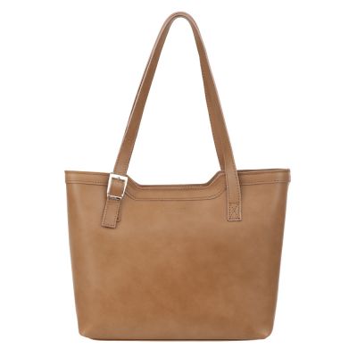 -22% VERA PELLE włoska klasyczna cappuccino / beżowa skórzana torebka