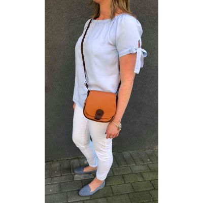 FIRENZE - Włoska camel / ruda miękka skórzana listonoszka