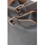 Włoska popielata / szara A4 klasyczna XL skórzana torebka shopper bag
