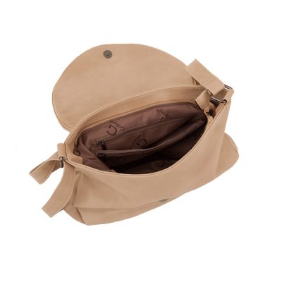-25% SALE! BEŻOWA modna pojemna torebka klapa frędzle boho
