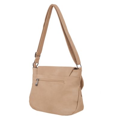 -25% SALE! BEŻOWA modna pojemna torebka klapa frędzle boho