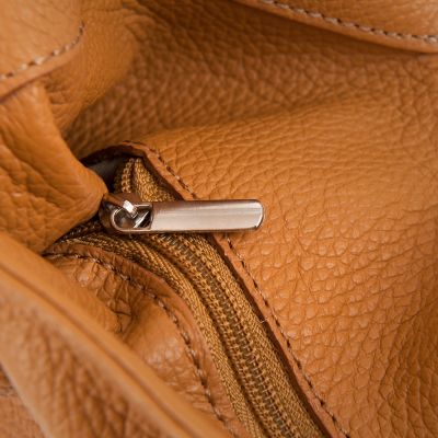 WŁOSKI WOREK CAMEL RUDY SHOPPER SKÓRA VERA PELLE