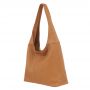 WŁOSKI WOREK CAMEL RUDY SHOPPER SKÓRA VERA PELLE