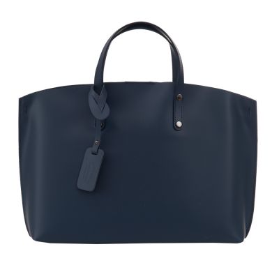 LIMITOWANA Włoska navy blue / granatowa A4 skórzana torebka MATOWA SKÓRA NATURALNA - OSTATNI EGZEMPLARZ