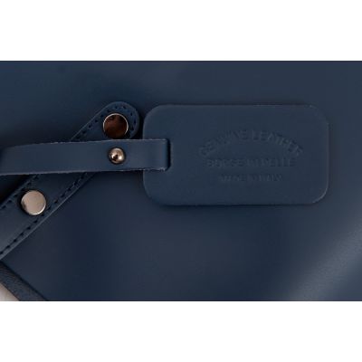 LIMITOWANA Włoska navy blue / granatowa A4 skórzana torebka MATOWA SKÓRA NATURALNA - OSTATNI EGZEMPLARZ