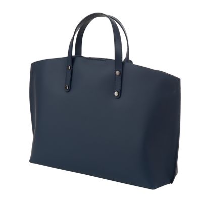 LIMITOWANA Włoska navy blue / granatowa A4 skórzana torebka MATOWA SKÓRA NATURALNA - OSTATNI EGZEMPLARZ