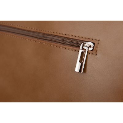 -20% Włoska taupe klasyczna skórzana torebka SKÓRA NATURALNA
