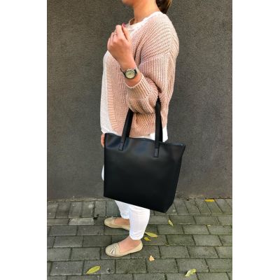 Włoska A4 camel klasyczna skórzana torebka shopper bag SKÓRA MATOWA