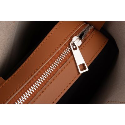 Włoska A4 camel klasyczna skórzana torebka shopper bag SKÓRA MATOWA