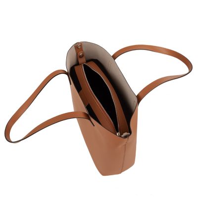 Włoska A4 camel klasyczna skórzana torebka shopper bag SKÓRA MATOWA