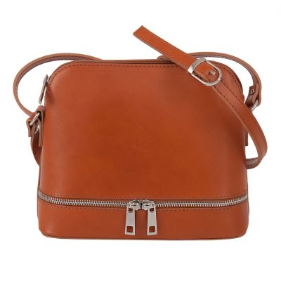 Vera Pelle - Włoska ruda camel skórzana listonoszka MADE IN ITALY