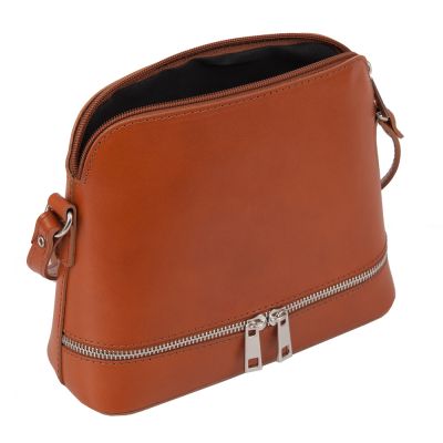 Vera Pelle - Włoska ruda camel skórzana listonoszka MADE IN ITALY