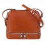 Vera Pelle - Włoska ruda camel skórzana listonoszka MADE IN ITALY