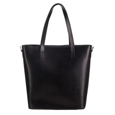 Włoska A4 klasyczna XXL czarna skórzana torebka SKÓRA NATURALNA shopper bag