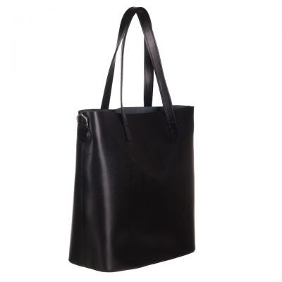 Włoska A4 klasyczna XXL czarna skórzana torebka SKÓRA NATURALNA shopper bag