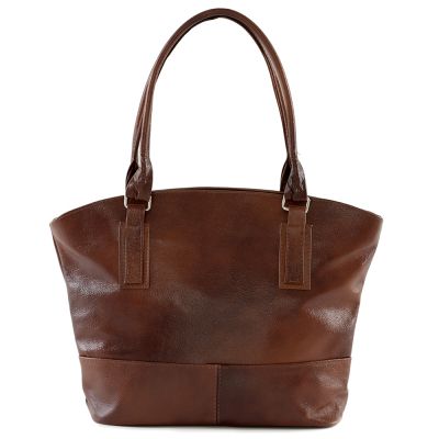 Polska brązowa cieniowana / palony brąz torebka shopper bag skóra naturalna