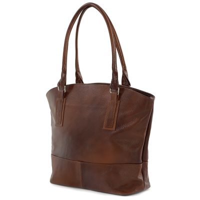 Polska brązowa cieniowana / palony brąz torebka shopper bag skóra naturalna