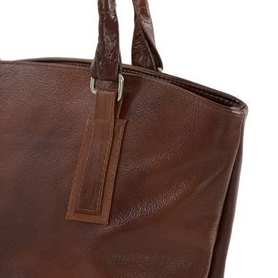 Polska brązowa cieniowana / palony brąz torebka shopper bag skóra naturalna