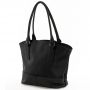 Polska czarna torebka shopper bag 100% skóra naturalna - OSTATNI EGZEMPLARZ