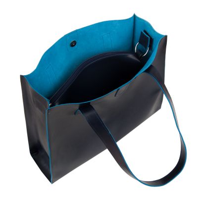 -25% GRANATOWA SKÓRZANA TOREBKA XL SKÓRA NATURALNA shopper