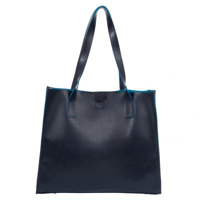 -25% GRANATOWA SKÓRZANA TOREBKA XL SKÓRA NATURALNA shopper