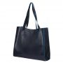 -25% GRANATOWA SKÓRZANA TOREBKA XL SKÓRA NATURALNA shopper