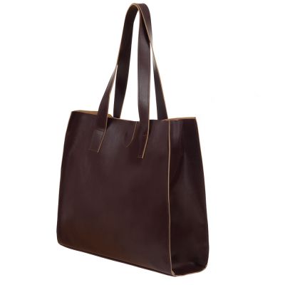 -25% BRĄZOWA SKÓRZANA TOREBKA XL SKÓRA NATURALNA shopper