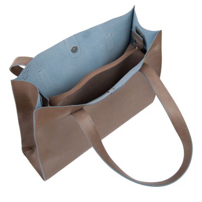 -25% CAPPUCCINO TAUPE SKÓRZANA TOREBKA XL SKÓRA NATURALNA shopper