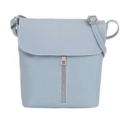 Włoska BABY BLUE / NIEBIESKA BŁĘKITNA SKÓRZANA pojemna torebka MIĘKKA SKÓRA CIELĘCA
