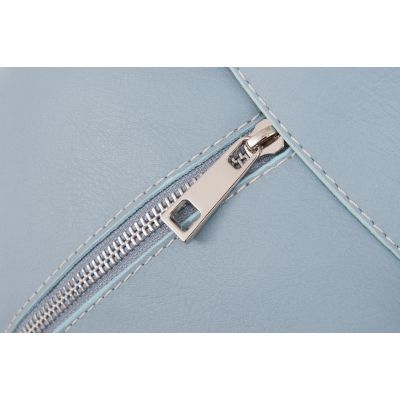 Włoska BABY BLUE / NIEBIESKA BŁĘKITNA SKÓRZANA pojemna torebka MIĘKKA SKÓRA CIELĘCA