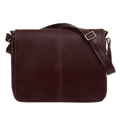 BRĄZOWA KONIAKOWA skórzana XL torba na laptopa dokumenty A4 SKÓRA NATURALNA unisex