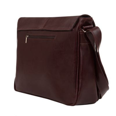 BRĄZOWA KONIAKOWA skórzana XL torba na laptopa dokumenty A4 SKÓRA NATURALNA unisex
