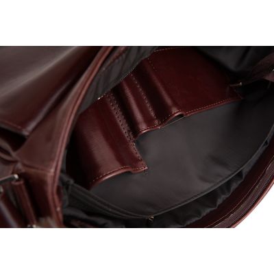 BRĄZOWA KONIAKOWA skórzana XL torba na laptopa dokumenty A4 SKÓRA NATURALNA unisex