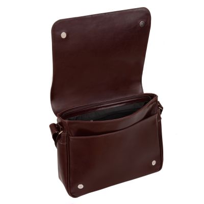 BRĄZOWA KONIAKOWA skórzana XL torba na laptopa dokumenty A4 SKÓRA NATURALNA unisex