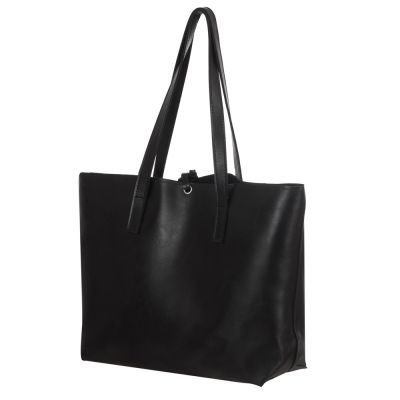 -30% HIT - czarna polska klasyczna A4 skórzana torebka shopper bag