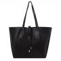 -30% HIT - czarna polska klasyczna A4 skórzana torebka shopper bag