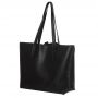 -30% HIT - czarna polska klasyczna A4 skórzana torebka shopper bag