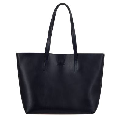 -30% HIT - granatowa polska klasyczna A4 skórzana torebka shopper bag
