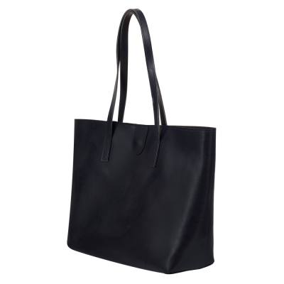 -30% HIT - granatowa polska klasyczna A4 skórzana torebka shopper bag