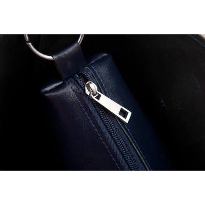 -30% HIT - granatowa polska klasyczna A4 skórzana torebka shopper bag