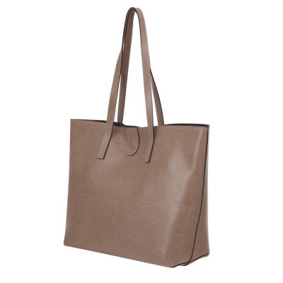 -25% HIT - cappuccino beżowa polska klasyczna A4 skórzana torebka shopper bag