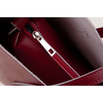 bordowa polska klasyczna A4 skórzana torebka shopper bag
